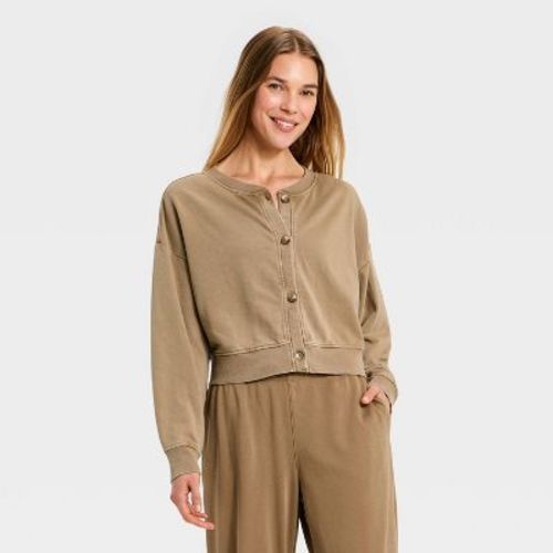 Women's French Terry Cardigan - Auden™ Brown S