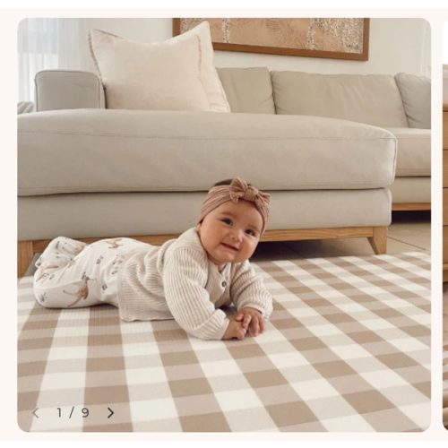 PRE-ORDER Gingham Play Mat - Latte – Munchkin & Bear