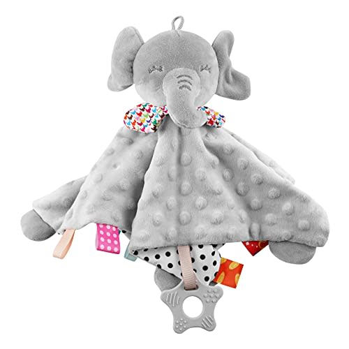 Numyawl Elephant Baby Lovey for Unisex Newborn Baby Security Blanket for Boys and Girls,Soft Lovie Baby Gifts Multi-Purpose Stuff Snuggle Toy,Elephant Stuffed Animal Grey