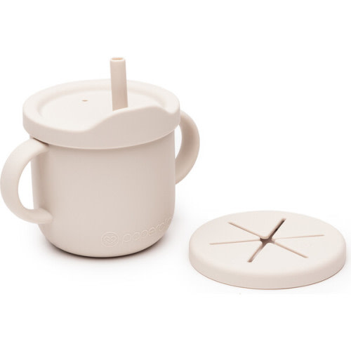 Silicone Sippy & Snack Cup With Lid, Mushroom - Paperclip | Maisonette