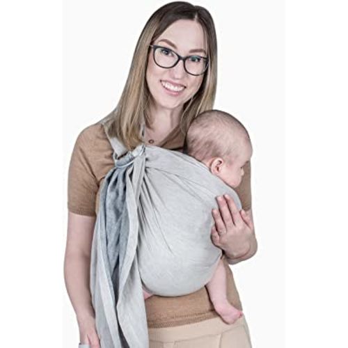 Baby Sling and Ring Sling 100% Cotton Muslin Infant Carrier, Ring Sling Baby Carrier Front and Chest Newborn Carrier Baby Carrier Wrap, Toddler Carrier (Beige)