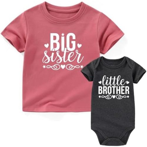big sister little brother outfits matching toddler shirt lil bro newborn outfit Baby Clothes