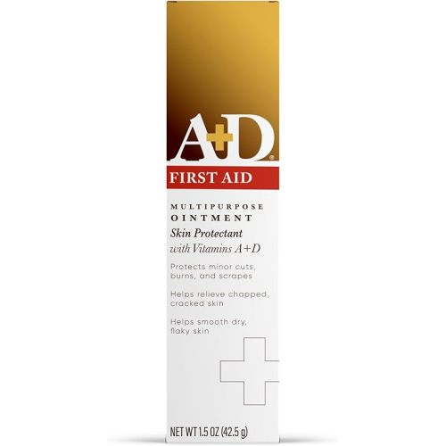 A+D First Aid Healing Ointment - Moisturizing Skin Protectant for Dry Cracked Heels, Elbows, Hands and Lips - Use After Hand Washing, Packaging May Vary, Multicolor – 1.5 oz Tube