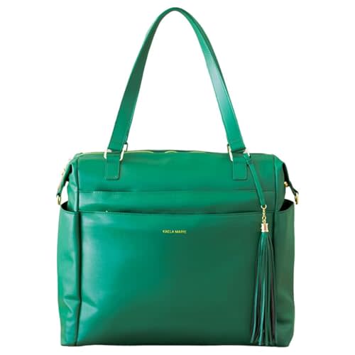 Large Diaper Bag Backpack, Vegan Leather Diaper Travel Tote Bag with Changing Pad and Stroller Straps
