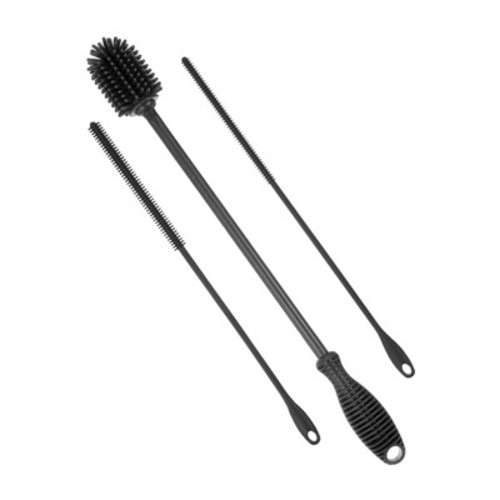 Unique Bargains Silicone Bottle Brush with 2 Straw Brush for Cleaning Narrow Neck Containers Sport Bottles Gray