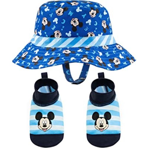 Disney Baby Swim Hat and Booties Set - Mickey Mouse, Minnie Mouse and Princess - UPF 50+ Sun Protection - 0-12 Months