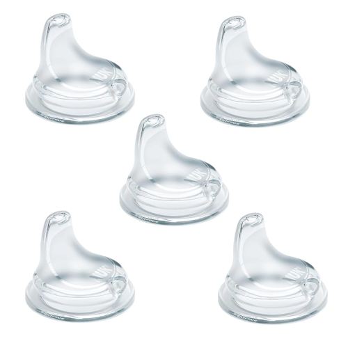 NUK Replacement Silicone Spout for All NUK Active and Learner Cups, Clear, Pack of 5
