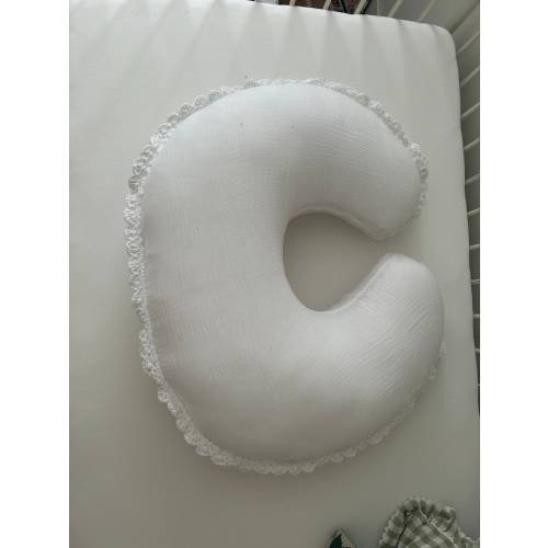 Crochet scalloped boppy muslin cover - handmade 100% cotton