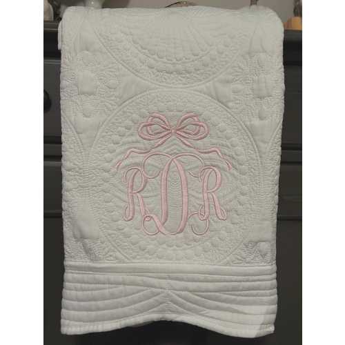 Personalized Heirloom Quilt, Monogram Baby Quilt, Embroidery Baby Quilt, Nursery Blanket, Nursery Personalized Baby Shower Gift