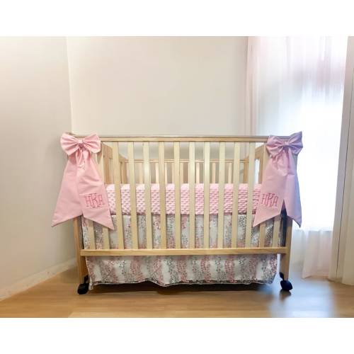 Crib bows, set of 2 oversized crib bow, baby bed bow, oversized bow, pink bow, hospital bassinet bow, baby bedding, monogrammed bow