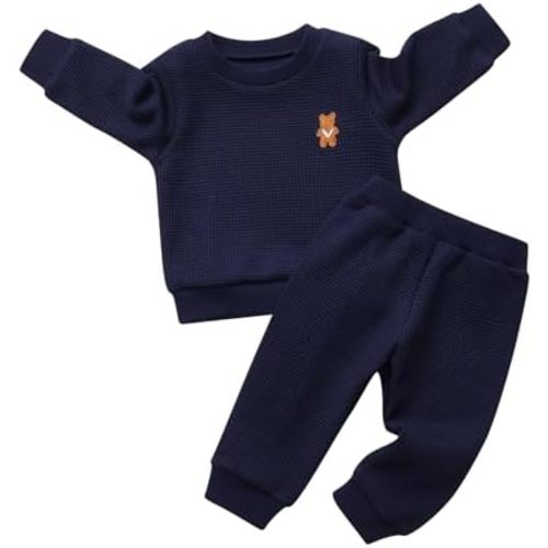 Toddler Baby Boy Clothes Infant Long Sleeve Bear Print Tops + Pants Sweatsuit Outfits