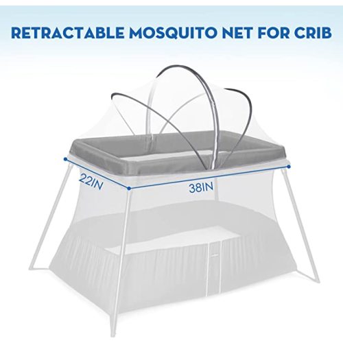 Beberoad Love Mosquito Net for Baby Crib Universal Bassinet Mosquito Net for Insects with Zipper Visible Breathable Mesh Bassinet Cover for Cradles/Travel Cribs White Plus