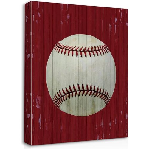 Farmhouse Retro Baseball Canvas Wall Art Prints Artwork Signs Framed for Home Boys Bedroom Nursery Sports Halls Garden Outdoor Decor, 11X14 inch,Men Boys Baseball Player Athletes Gift(723)