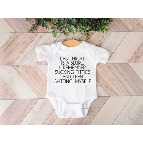 Last Night Is A Blur Onesie®, Funny Baby Onesie® gift, Funny Baby Bodysuit, Baby Shower Gift, baby onesie® with swearing