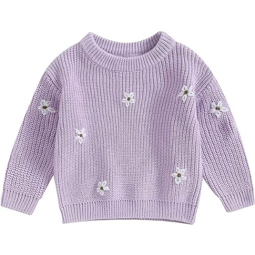 Baby Girl Boy Knit Sweater Blouse Pullover Sweatshirt Warm Crewneck Long Sleeve Tops for Infant Toddler