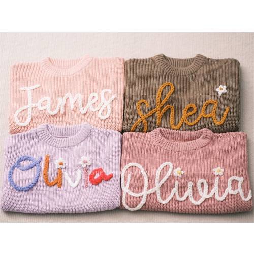 Cherished Custom Baby Sweaters: Personalize Their Name with Exquisite Embroidery