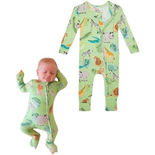 Posh Peanut Convertible Baby Sleepers - Boys Footless Baby Pajamas with 2 Way Zipper for Easy Diaper Changes