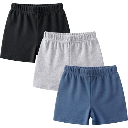 O2 BABY Organic Cotton Unisex Baby Jogger Pants, 3-Pack Pull-on Bottoms, Newborn Leggings