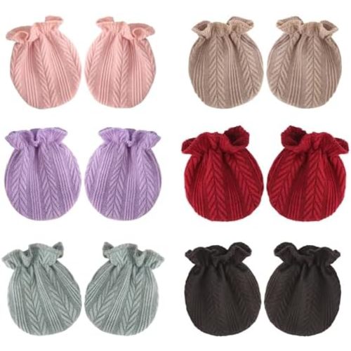 BQUBO Newborn Infant Toddler Mittens No Scratch Cotton Elastic Wrist Gloves Hypoallergenic for 0-6 Months Baby Boys Girls