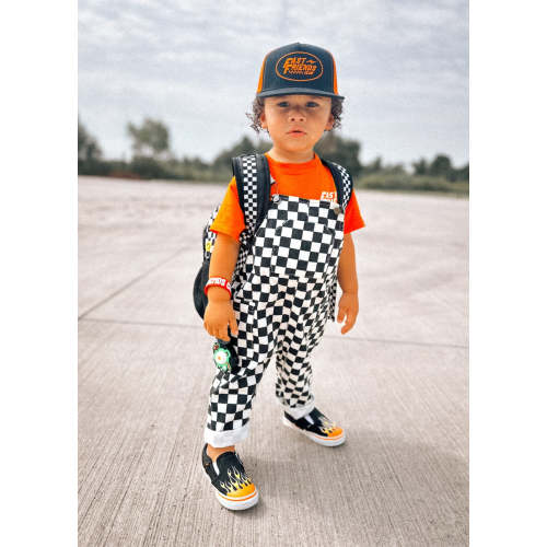 Classic Checkered Overalls - Black | Little Trouble