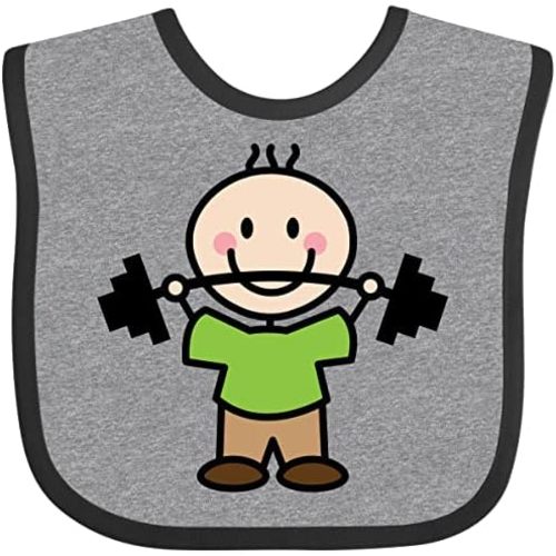 inktastic Weightlifting Boy Weightlifter Exercise Baby Bib