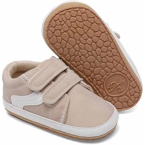 Clowora Unsex Baby Boys Girls Canvas First Walkers Shoes,Newborn Infant Non Slip Soft Sole Crib Casual Sneaker
