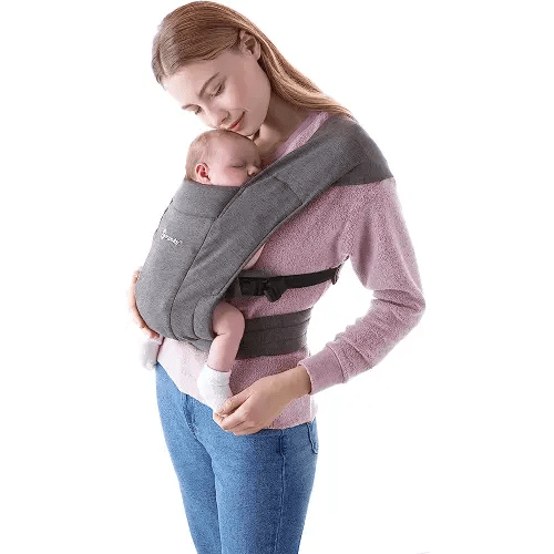 Ergobaby Embrace Cozy Newborn Baby Wrap Carrier (7-25 Pounds), Ponte Knit, Heather Grey
