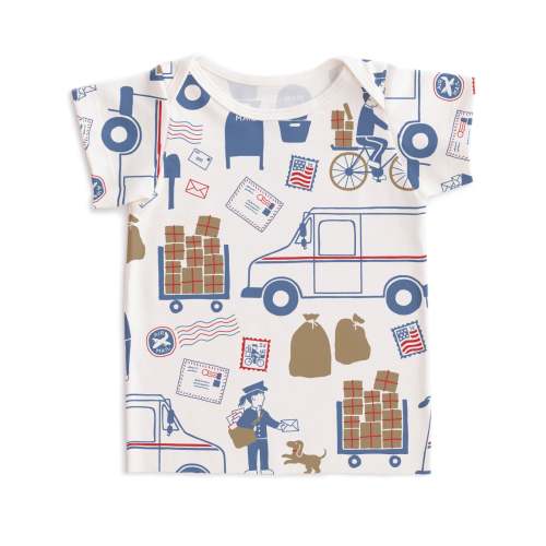 Short-Sleeve Lap Tee - Postal Service Red & Blue