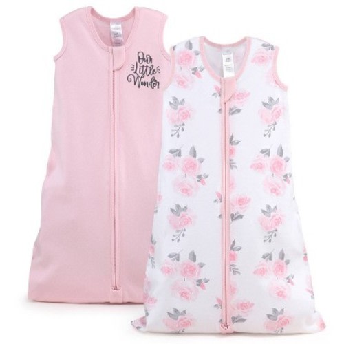 The Peanutshell Baby Sleep Bag, Swaddle Wrap, Sack, Pink Little Wonder/floral - M/l 2pk