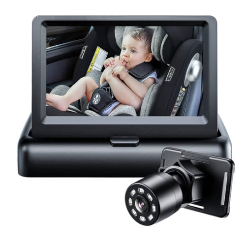 Itomoro Baby Car Mirror, View Infant in Rear Facing Seat with Wide Crystal Clear View,360° Rotation Plug and Play Easy Install baby car monitor 1080p