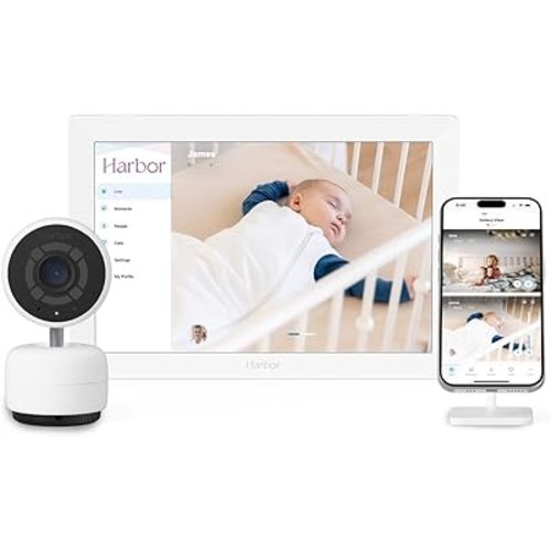 Smart Baby Monitor - 10” Tablet With Camera & Audio - Secure and Reliable - No Wifi Needed, Travel Friendly - Split-Screen Support up to 4 Cameras - Smart Alerts - Lifetime Membership