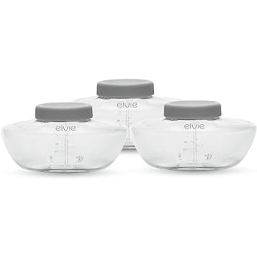 Elvie Pump Breastmilk Storage Bottles | Compatible Electric Breast Pump | Breast Milk Storage Baby Bottles for Breastfed Babies | Breast Feeding Essentials | 3 Pack