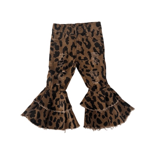 CHEETAH DOUBLE FLARE JEAN