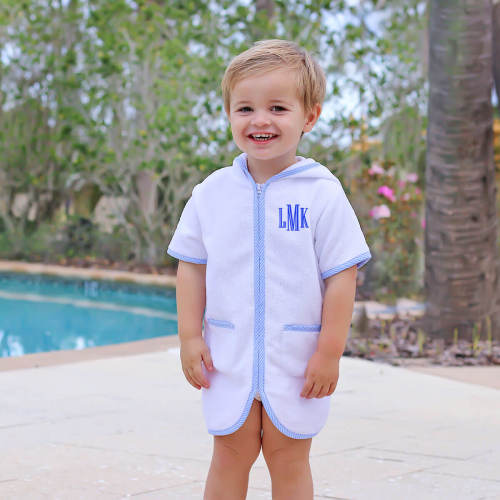 Blue Check Swim Cover Up