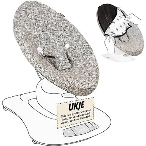 UKJE Liner Baby Rocker Cover - Compatible with 4moms MamaRoo 4 Old Model Before 2022 - Baby Swing Cover - Bouncer Cover - Cover Swing Bouncer - Taupe Leopard