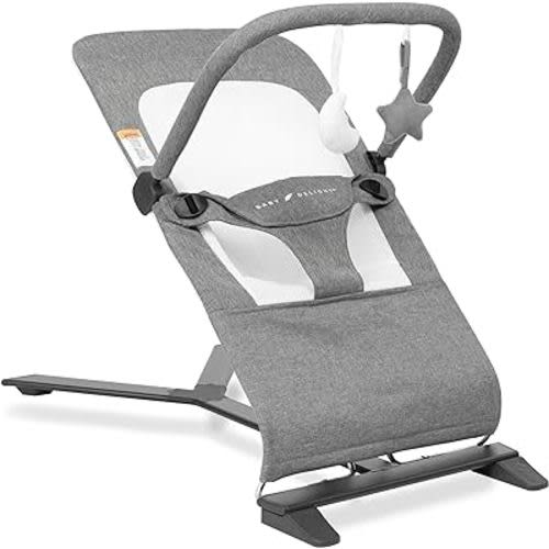 Baby Delight Alpine Deluxe Portable Bouncer | Infant | 0 – 6 months | Charcoal Tweed