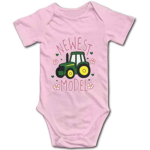 YCICIVDee Baby Bodysuit Green Tractor Model Farmer Baby Tractor Short Sleeve 3-6 Months Pink