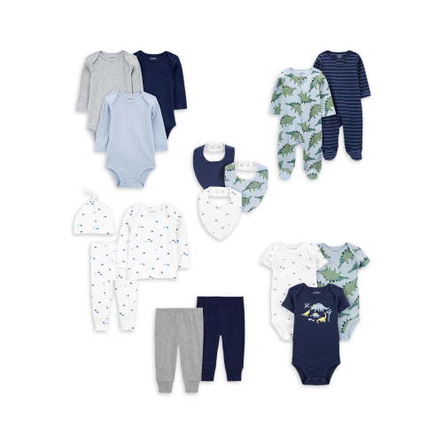 Carter's Child of Mine Baby Boy Bodysuit, Bib, Sleep N Play, Pant and Outfit Set, 16-Piece, Sizes Preemie-6/9 Months