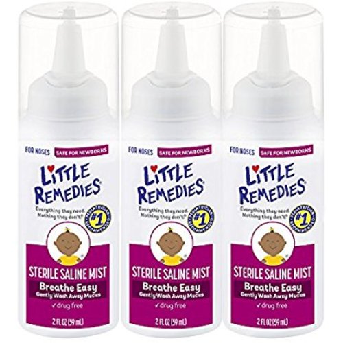 Little Remedies Sterile Saline Nasal Mist | Safe for Newborns | 2 FL OZ | 3 Pack - 2 Fl. Oz (Pack of 3)