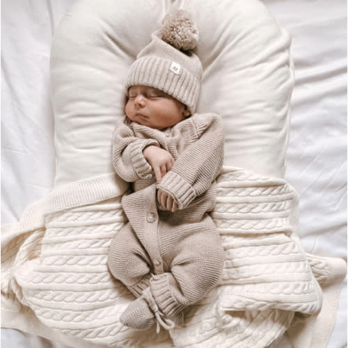 Luna + Luca Classic Purl Knit Jumpsuit - Heather Beige