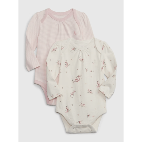Baby First Favorites Organic CloudCotton Bodysuit (2-Pack) in misty rose, size: 0-3 M