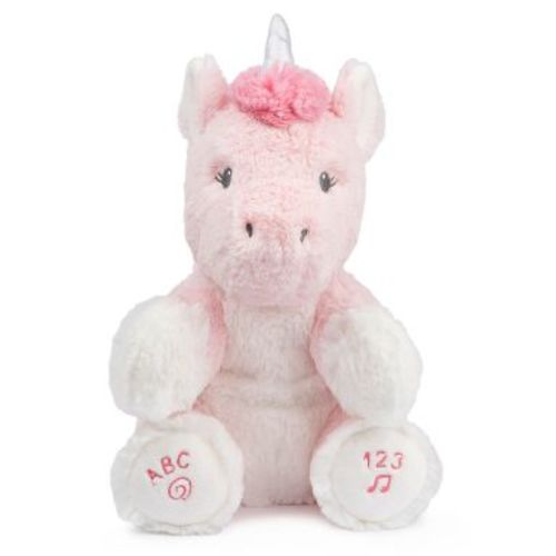 Baby GUND Alora the Unicorn Animated Plush, Singing Stuffed Animal Sensory Toy, Sings ABC Song and 123 Counting Song, Pink, 11”