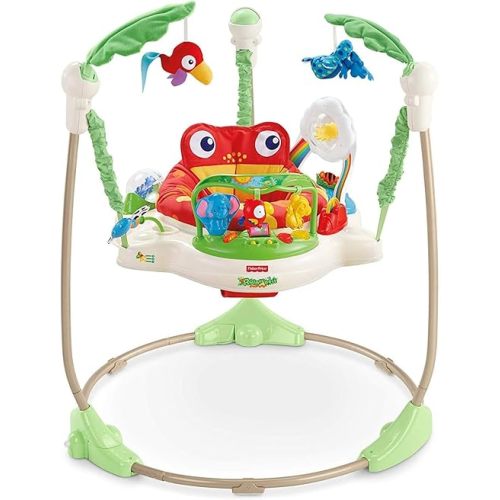 Fisher-Price Baby Bouncer Rainforest Jumperoo Activity-Center with Music Lights Sounds and Developmental Toys