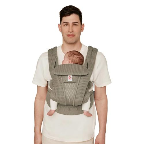 Ergobaby Omni Deluxe Baby Carrier Newborn to Toddler - Breathable Baby Carriers for Summer - All-Position Carrier with Enhanced Lumbar Support & Airflow (7-45 Pounds), Mesh, Soft Olive