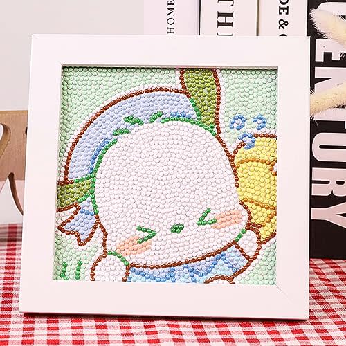 Akutoer Cute Anime 5D Diamond Drawing Kits, Gem Arts & Crafts Supplies with Frames, Cartoon Painting with Diamond, DIY Paint Supplies for Kid(Pocho)
