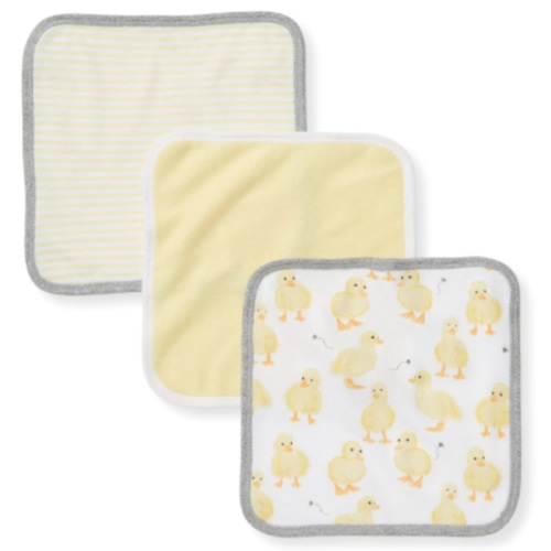 Little Ducks Organic Cotton Washcloths 3 Pack