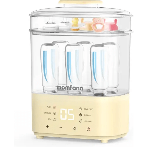 Bottle Sterilizer and Dryer, All-in-One Electric Steam Sterilizer Bottle Sanitizer for Baby Bottles, Pump Parts Accessories Newborn Essential Bottle Warmer for Breastmilk & Thaw (Yellow)