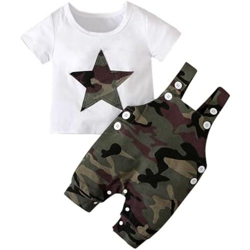 Baby Boys Clothes Set Summer Newborn Shorts Outfits 2pcs Short Sleeve T-shirt Top + Short Dungarees