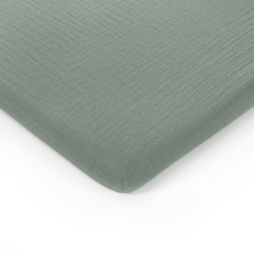 Muslin Fitted Bassinet Crib Sheet, Extra Soft 100% Muslin Cotton Bassinet Sheets by Comfy Cubs, Color: Fern