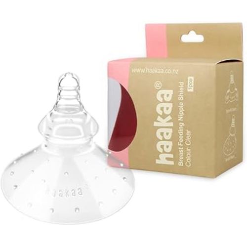 haakaa Nippleshield Silicone Nipple Shields for Breastfeeding with Carry Case Super-Soft, 1pk
